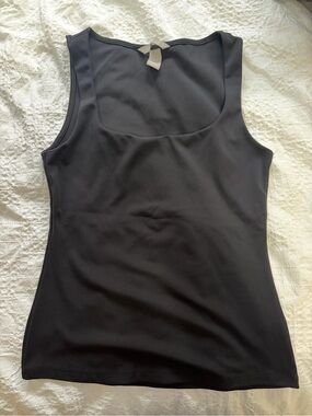 Black Square Neck Seamless Tank Top